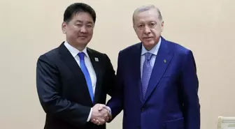 Cumhurbaşkanı Erdoğan, Moğolistan Cumhurbaşkanı ile Görüştü