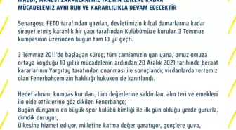 Fenerbahçe'den 3 Temmuz açıklaması