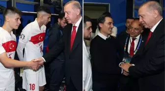 Cumhurbaşkanı Erdoğan maç sonu soyunma odasına indi: Siz bizim şampiyonumuzsunuz