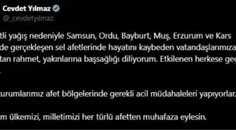 Cumhurbaşkanı Yardımcısı Cevdet Yılmaz'dan sel afeti açıklaması
