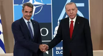 Cumhurbaşkanı Erdoğan, Yunanistan Başbakanı Miçotakis ile görüştü