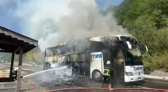 İnebolu'da Yolcu Otobüsünde Yangın Çıktı