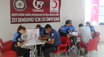 Malatya Emniyet Müdürlüğü, 15 Temmuz şehitleri için kan bağışı yaptı