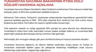 Milli Savunma Bakanlığı, Yunanistan Savunma Bakanı'nın Kıbrıs Türklerini hedef alan açıklamasını kınadı