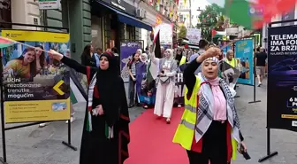 Saraybosna'da İsrail'in Filistin'e yönelik saldırıları protesto edildi