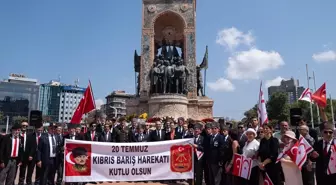 KKTC İstanbul Başkonsolosluğu, Kıbrıs Barış Harekatı'nın 50. yıl dönümünde Taksim Cumhuriyet Anıtı'na çelenk sundu