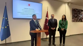 Türkiye'nin AB Daimi Temsilcisi Büyükelçi Faruk Kaymakcı, AB Türkiye Delegasyonu Başkanı Thomas Ossowski'ye veda resepsiyonu düzenledi