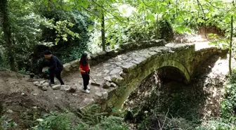 Rize'nin Hemşin ilçesinde tarihi köprü temizlendi