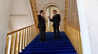 Fransa Cumhurbaşkanı Macron ve İsrail Cumhurbaşkanı Herzog Elysee Sarayı'nda buluştu