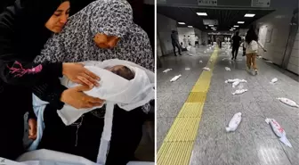 İsrail'in kanlı katliamına yürek yakan protesto! Marmaray istasyonu 'Kanlı bebekler' ile dolu taştı