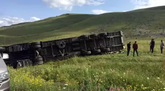 Ardahan'ın Posof ilçesinde tır devrildi