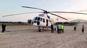 Denizli'de çıkan orman yangınına Antalya'dan helikopter desteği