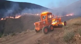 Develi ilçesinde dağlık alanda yangın çıktı