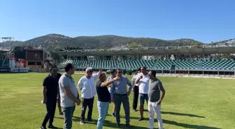 Muğla Valisi İdris Akbıyık, Sipay Bodrum Futbol Kulübü'nün yeni sezon öncesi ilçe stadındaki çalışmalarını inceledi