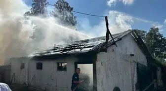 Samsun'da samanlık ve odunlukta çıkan yangın evlere sıçramadan söndürüldü