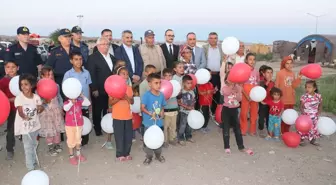 Yozgat'ta mevsimlik tarım işçilerinin çocukları eğlendi