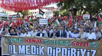 Bursa'da İran'da suikasta uğrayan Hamas lideri ve İsrail'in saldırıları protesto edildi