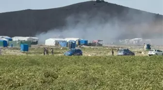 Konya'da tarım işçileri önce kavga etti, sonra çadırları ateşe verdi