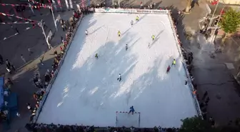 Çankırı'da Tuz Festivali kapsamında tuzdan sahada futbol turnuvası düzenlendi