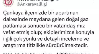 Ankara'da doğal gaz patlaması: Bir kişi hayatını kaybetti