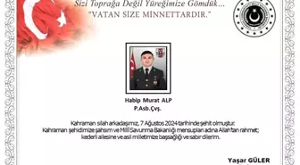 Pençe-Kilit Harekatında şehit olan Piyade Astsubay Çavuş Habip Murat Alp