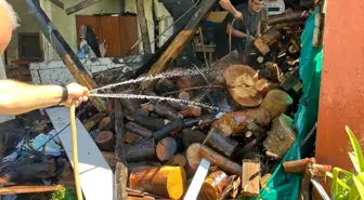 Zonguldak'ta bir evin kömürlüğünde çıkan yangın paniğe neden oldu