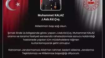 Şırnak'ta üs bölgesinde rahatsızlanan jandarma şehit oldu