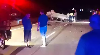 Afyonkarahisar'da otomobil kaza yaptı, 2 kişi yaralandı