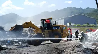 Ordu'da plastik geri dönüşüm tesisinde çıkan yangın söndürüldü