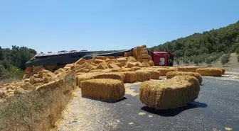 Denizli'nin Buldan ilçesinde tır devrildi, sürücü yaralandı