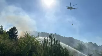 Kütahya'da Ormanlık Alanda Çıkan Yangın Kontrol Altına Alınmaya Çalışılıyor