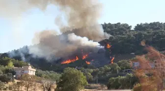 Manisa'da Ormanlık Alanda Çıkan Yangına Havadan ve Karadan Müdahale Ediliyor