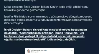 İletişim Başkanlığı, Haniye'nin Türk bankalarında birikimi olduğu iddiasını yalanladı