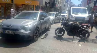 Manavgat'ta kırmızı ışık ihlali yapan motosikletin otomobile çarpması sonucu sürücü yaralandı