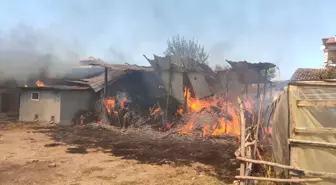 Tokat'ın Erbaa ilçesinde yangın: Ahır ve samanlık zarar gördü