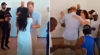 Meghan Markle ve Prens Harry, Kolombiya'da salsa dansı yaptıkları sırada tutkulu bir şekilde öpüştü