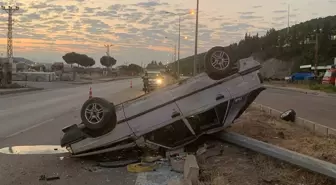 Amasya'da otomobil takla attı: 4 yaralı