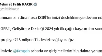 KOSGEB İş Geliştirme Desteği 2024 Yılı İlk Çağrı Sonuçlandı