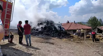 Çerkeş'te saman balyalarının bulunduğu yerde çıkan yangın kontrol altına alındı