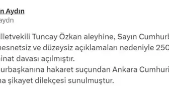 Cumhurbaşkanı Erdoğan, CHP İzmir Milletvekili Tuncay Özkan'a tazminat davası açtı