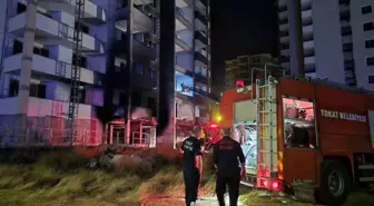 Tokat'ta inşaat halindeki binada yangın çıktı