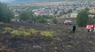 Tokat'ın Reşadiye ilçesinde ot yangını: 2 dönüm alan zarar gördü