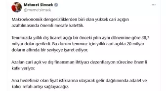 Şimşek: Yüksek Cari Açık Azaldı