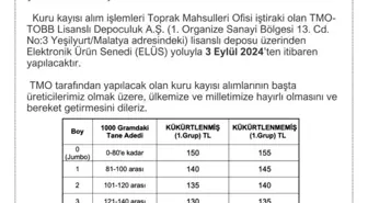 Tarım ve Orman Bakanlığı, TMO'nun Kuru Kayısı Alımı Yapacağını Duyurdu