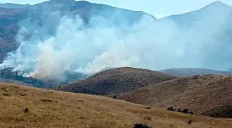 Tunceli'nin Pülümür ilçesinde çıkan yangına müdahale sürüyor