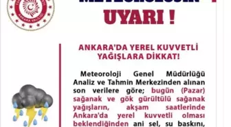 Ankara Valiliği, Gök Gürültülü Sağanak Nedeniyle Sel Uyarısı Yaptı