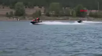 Erzurum'da Sulama Amaçlı Yapılan Gölette Jet Ski Keyfi