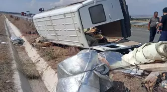 Aksaray'da minibüs kaza sonucu devrildi, sürücü hayatını kaybetti