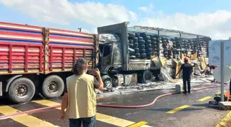 Bolu Dağı'nda LPG Tankları Taşıyan Tırda Yangın Çıktı