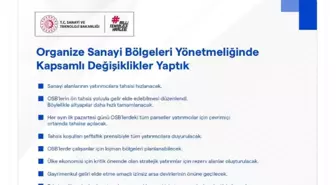 Organize Sanayi Bölgeleri Uygulama Yönetmeliğinde Değişiklikler Yapıldı